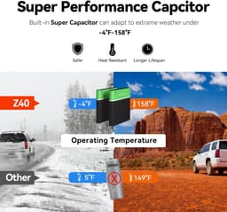 Dashcam voor Auto - Dual Dashcam 2.7K 1944P - Auto Camera Recorder - 360° Draaibaar - Sony IMX335 Sensor - 24H Parkeermodus - H.265 Video - Zwart - Zonder GPS — thumbnail 5