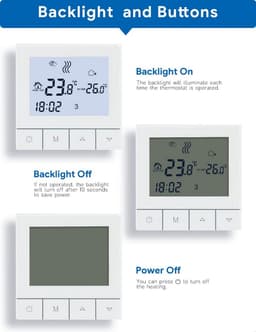 Digitale Programmeerbare Week Thermostaat met LCD Touchscreen voor Slimme Waterverwarming — thumbnail 4
