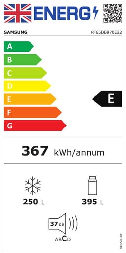 Samsung RF65DB970E22EU koel-vriescombinatie Vrijstaand E Zwart — thumbnail 2