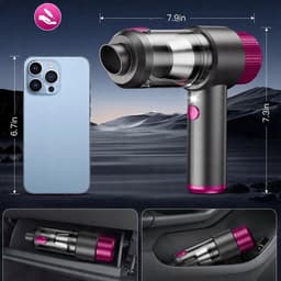 Blower en Suction Draadloze Autostofzuiger - Handheld - Uitgerust met 7 mondstukken - Ingebouwde krachtige pure koperen motor - 8000 PA - 4000 mAh - Dubbel filtratiesysteem — thumbnail 4
