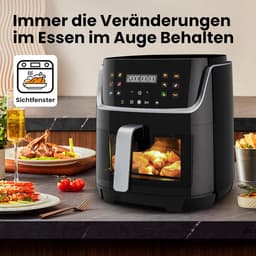 RFWR® XL Heteluchtfriteuse met 8,5 Liter Capaciteit en LED-Touchscreen | 12 Functies en Kijkvenster — thumbnail 2