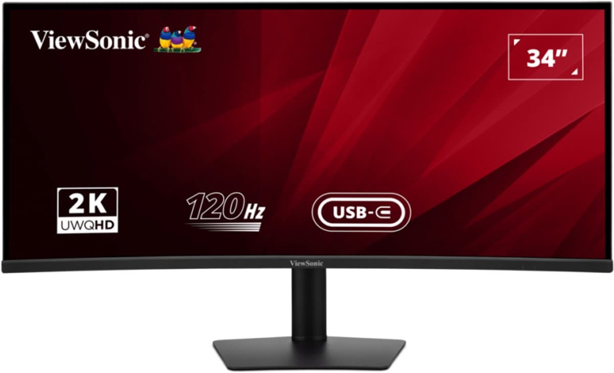ViewSonic VA3420C - 34” UWQHD - 3440x1440 - Gebogen 1900R - IPS - 120Hz - 1ms - USB-C 100W - 2x HDMI - 1x DisplayPort - Zwart — afbeelding 1