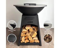 ASH Nova - Large - 3-in-1 Plancha BBQ met grillring - Buitenkoken - Plancha BBQ - Plancha Bakken - Zwart - Grillring