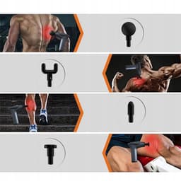 Fitness Muscle Fascia Gun - met afneembaar handvat - 12 verschillende snelheidsniveaus - LCD-scherm - ademhalingslicht - 1500 mAh-batterij - donkergrijs — thumbnail 3