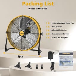 Accuventilator - Draagbare Fan - Buiten Gebruik - Traploze Snelheid - 40CM — thumbnail 3
