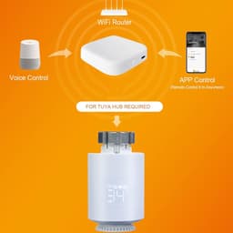 Slimme Radiatorthermostaat - Verwarmingsregeling - Energie Besparen - Compact ABS Ontwerp - 10 x 9 x 6 cm — thumbnail 5