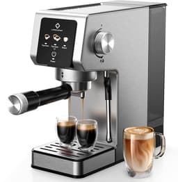 OLOEY Espressomachine van 20 bar-Compact ontwerp met stoomfunctie voor het opschuimen van melk-gemaakt van roestvrij staal-met een verwijderbaar waterreservoir van circa 1,18 liter-geschikt voor het maken van cappuccino's en lattes — thumbnail 1