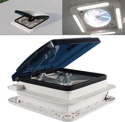 Dakventilator RV - Camper Ventilatie - Frisse Lucht - Met LED Licht - 28 x 28 cm - Wit — thumbnail 5