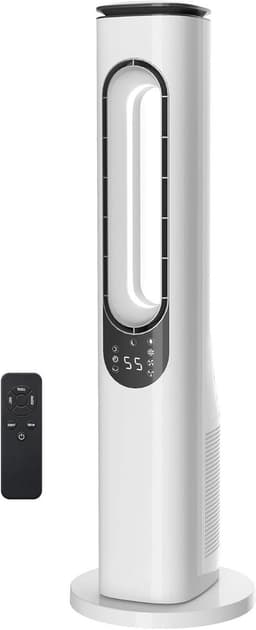 Torenventilator - Staande ventilator - Rustige slaap - Bladloos ontwerp - 955 cm hoog - Wit — thumbnail 1