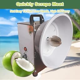 Elektrische Kokos Rasp - Kokos Versnipperaar - Kokos Vlees Verwerken - 3 Snelheden Instelbaar - 35kg Per Uur - Zilver — thumbnail 3