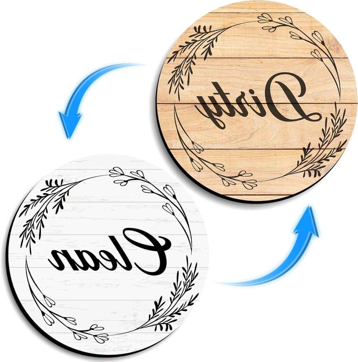 Magnet Vaatwasser - Indicator Schoon Vuil - Keuken Organiseren - Dubbelzijdig Ontwerp - 9 cm - Zwart — afbeelding 1