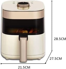 Airfryer Transparant - Kleine Frituurpan - Gezond Koken - Visueel Bakken - 21.5 cm - Beige — thumbnail 4