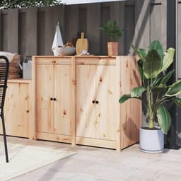 Buitenkeuken Kast - Tuinkast Opbergkast - Buiten Koken - Massief Hout - 109 x 57.6 x 14.5 cm - Houtkleur — thumbnail 1