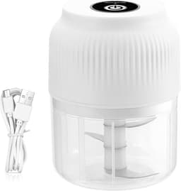 Mini Keukenmachine - Elektrische Hakker - Maaltijden Voorbereiden - Draadloos Oplaadbaar - 300ml - Wit — thumbnail 1