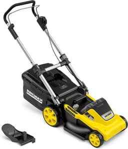 Accu grasmaaier - Draadloze maaier - Gazon onderhoud - Intelligente motorregeling - 41 cm maaibreedte - Geel — thumbnail 1