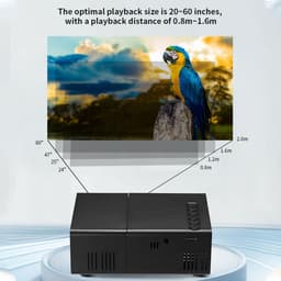 PUSOKEI Mini Projector - 1920x1080p Full HD Draagbare Beamer met 6000 Lumen en Ingebouwde Speaker — thumbnail 2