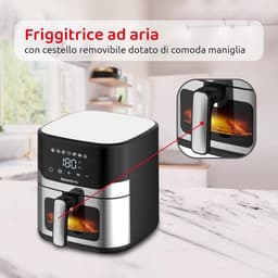 Airfryer XL - Hete Lucht Oven - Gezond Koken - Snelle Bereiding - 8 Liter - Zwart — thumbnail 4