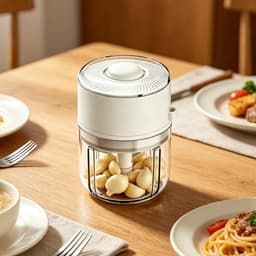 Elektrische Mini Chopper - Kleine Keukenmachine - Snel Ingrediënten Hakken - Oplaadbaar Draadloos - 350 ml Capaciteit - Wit — thumbnail 2