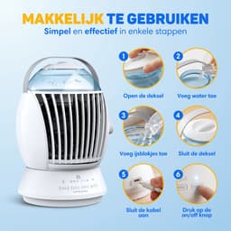 Vulpes Goods® Tech - Mini Airco ELITE - Mobiele Luchtkoeler met Afstandsbediening - Aircooler 6in1 - 3 luchtbevochtigingsstanden met Swingfunctie - 3 windsnelheden - 100% Anti-lek - Incl. kabel & adapter meegeleverd - Thuis & Kantoor — thumbnail 4