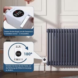 Radiator Thermostaat - Slimme Thermostaat - Energie Besparen - Geen Hub Nodig - 3 Stuks - Wit — thumbnail 4