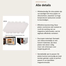 Dailygoods- Mica Plaat - 5 Stuks - Hoge Temperatuur Weerstand - Duurzaam - Magnetron Onderdeel - Isolerende Eigenschappen - Milieuvriendelijk - Microwaveplaat — thumbnail 2