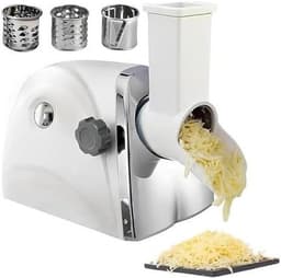 Elektrische Kaasrasp - Groente Snijder - Snel Ingrediënten Bereiden - Handsfree Bediening - 45x24x28cm - Zilver — thumbnail 1