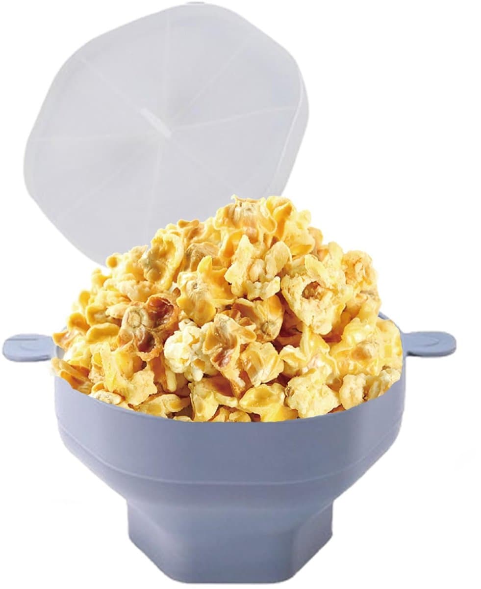 Dailygoods- Popcornkom Siliconen - BPA-vrij - Magnetronoven Geschikt - Handvat - Eenvoudig Op te Bergen - Vaatwasserbestendig - Popcornschaal — afbeelding 1