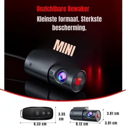 KAD® Dashcam - Full HD Dashcam met Nachtzicht - Voor- en Achtercamera met Nachtzicht - Zwart - 9cm x 4cm x 4cm — thumbnail 2