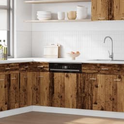 Afwasmachine paneel - Keukenfront paneel - Keuken integratie - Oude hout-look - 60x67 cm - Bruin — thumbnail 1