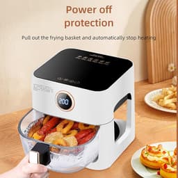 Airfryer Oven - Heteluchtfriteuse - Gezond Koken - Spraakbesturing - 4L Capaciteit - Blauw — thumbnail 3