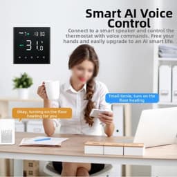 Slimme thermostaat - Wifi verwarming - Comfort regelen - Programmeerbaar schema - 8.6 x 8.6 cm - Zwart — thumbnail 4