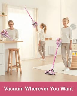 Krachtige Draadloze Stofzuiger Roze - Lichtgewicht en Oplaadbaar — thumbnail 4
