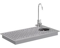 Glazenwasser met kraan - Spoelstation - Snel glazen spoelen - Ruimtebesparend inbouwontwerp - 57.5x37.5cm - Zilverkleurig