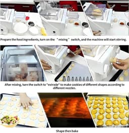 Koekjesmaker Machine - Bakvorm - Zelf Koekjes Maken - 8 Spuitmondjes Inbegrepen - 34.5 cm - Wit — thumbnail 4