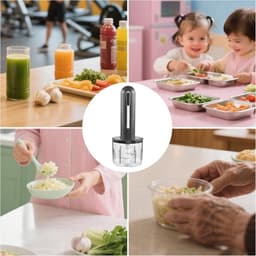 Mini Keukenhakker - Draadloze Hakker - Maaltijd Voorbereiden - USB Oplaadbaar - 400 ml Kom - Zwart — thumbnail 5