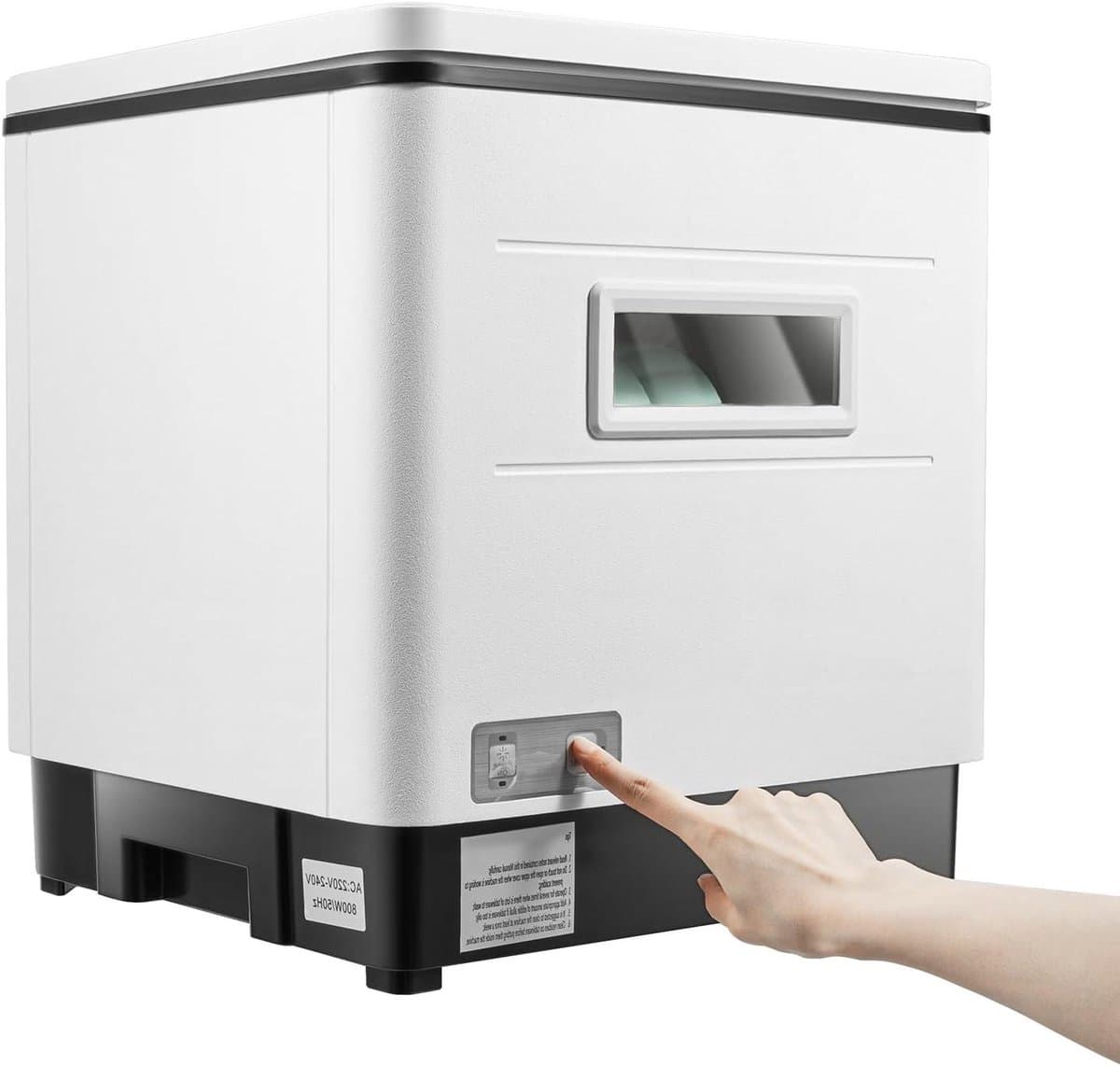 Tafelvaatwasser - Mini vaatwasser - Keuken Gemak - 360° Rotatie Reiniging - 6 Servies Sets - Wit Zwart — afbeelding 1