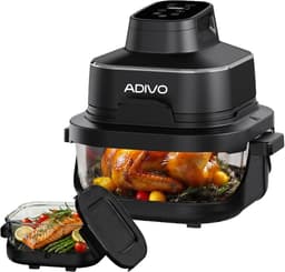 Elektrische Airfryer - Compacte Keukenoven - Gezond Koken - Zonder Olie - 25x25x30 cm - Zwart — thumbnail 1