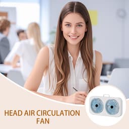Tafelventilator - Bureauventilator - USB ventilator - Luchtcirculator - Stil - Oplaadbaar - 3 snelheden - Dubbele kop - Voor kantoor en thuis - Wandmontage - Draagbaar -Blauw — thumbnail 3