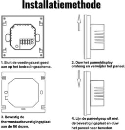 Slimme Thermostaat Temperatuurregeling met Touchscreen – Wifi Thermostaat met App Bediening & Programmeerbare Instellingen – LCD Touchscreen Thermostaat Zwart | Eenvoudige Opbouwmontage & Energiezuinig — thumbnail 2