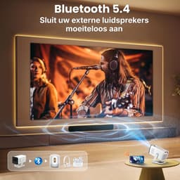 mini-projector , Beamer 4K wifi 6 en Bluetooth 5.4, draagbare video smart beamer, automatische correctie en handmatige focus, thuisbioscoop, compatibel met pc/tv-stick/USB/PS5 — thumbnail 4