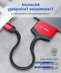 SATA naar USB 3.0 Adapter voor 2.5" Hardeschijven en SSD's, Ondersteunt UASP en Trim, Compatibel met Windows, MacOS, ChromeOS en Linux, Rood — thumbnail 2