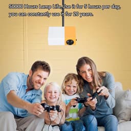 Dailygoody - Miniprojector - Draagbare LED-projector - 1080P Full HD - Compact formaat - Thuisbioscoop projector - Geschikt voor kinderen - EU-stekker — thumbnail 3