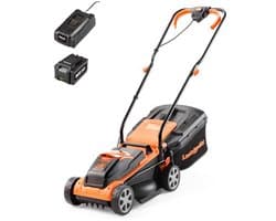 Accu grasmaaier - Draadloze maaier - Gazon onderhoud - Compact opvouwbaar - 32cm maaibreedte - Zwart