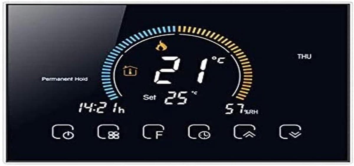 Slimme Wifi Thermostaat voor Vloerverwarming en Centrale Verwarming, Zwart — afbeelding 1