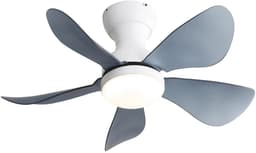 Plafondventilator Met Lamp - Ø 29 inch - Stille ventilator - 5 Hout Bladen - Dimbare lamp met 3 lichtstanden - 6 standen voor de windkracht - Met Afstandsbediening - LED's Light - Wit — thumbnail 1