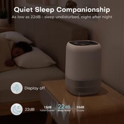 Luchtreiniger met HEPA Filter – Compacte Air Purifier – Stil & Energiezuinig – Voor Schone Lucht in Slaapkamer, Woonkamer & Kantoor — thumbnail 2
