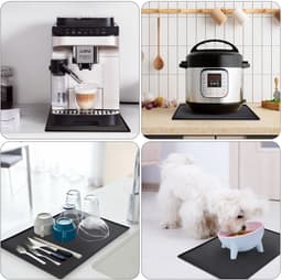 Allecto - Koffiemachine Mat - Lekvrije Schuifmat - Beschermt Werkbladen - Zwart - Onderzetter voor Koffiezetapparaat - Ideaal voor Keuken en Eetkamer — thumbnail 3