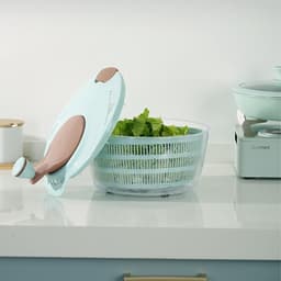 Salade Spinner - Groente Droger - Maaltijd Voorbereiding - Dubbellaags Capaciteit - 26.8 cm - Blauw — thumbnail 5