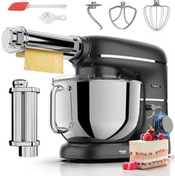 Keukenmachine met Pastaroller - 2000W - 6,2L RVS Kom - Zwart — thumbnail 1