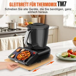 Schuifplank Keukenmachine - Rolplank Keukenapparaat - Keukenapparaat Verplaatsen - Met 360° Wielen - 40.8 cm - Bamboe — thumbnail 3